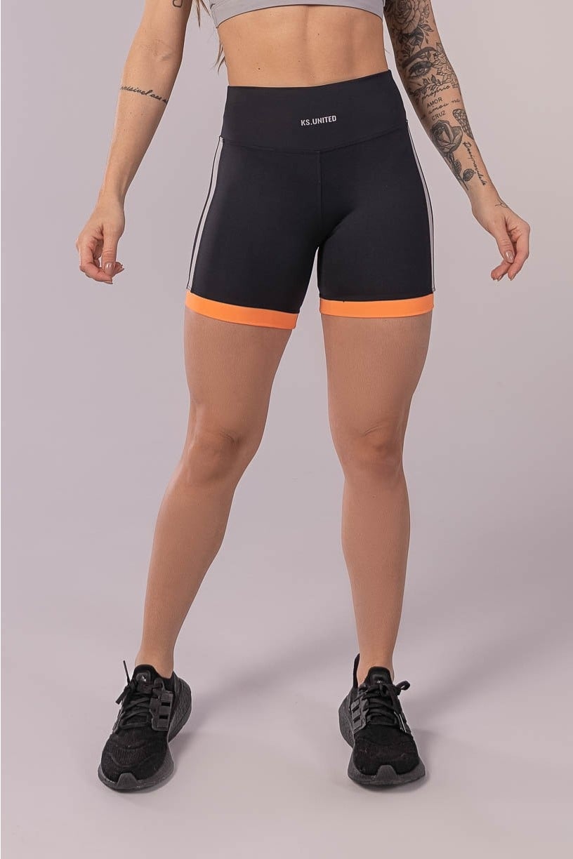 Short Tricolor (Preto / Laranja / Cinza) | Ref: K3467-A