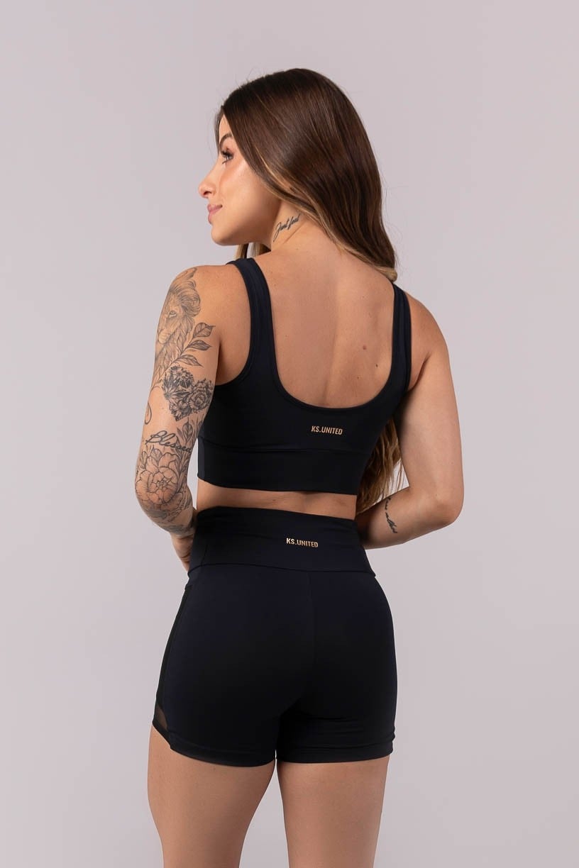 Top com Recorte de Tule (Preto) | Ref: K3896-A