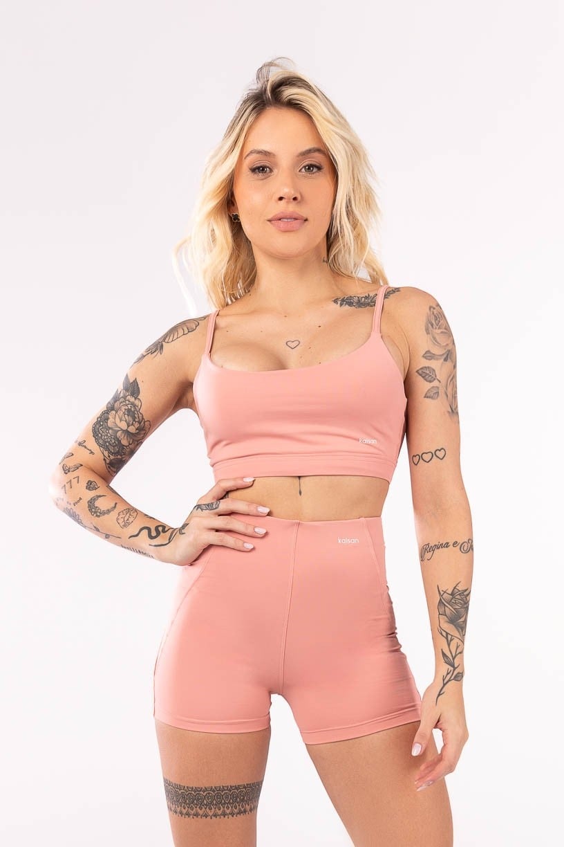 Top com Alças Reguláveis e Abertura nas Costas (Rosa) | Ref: K4061-B