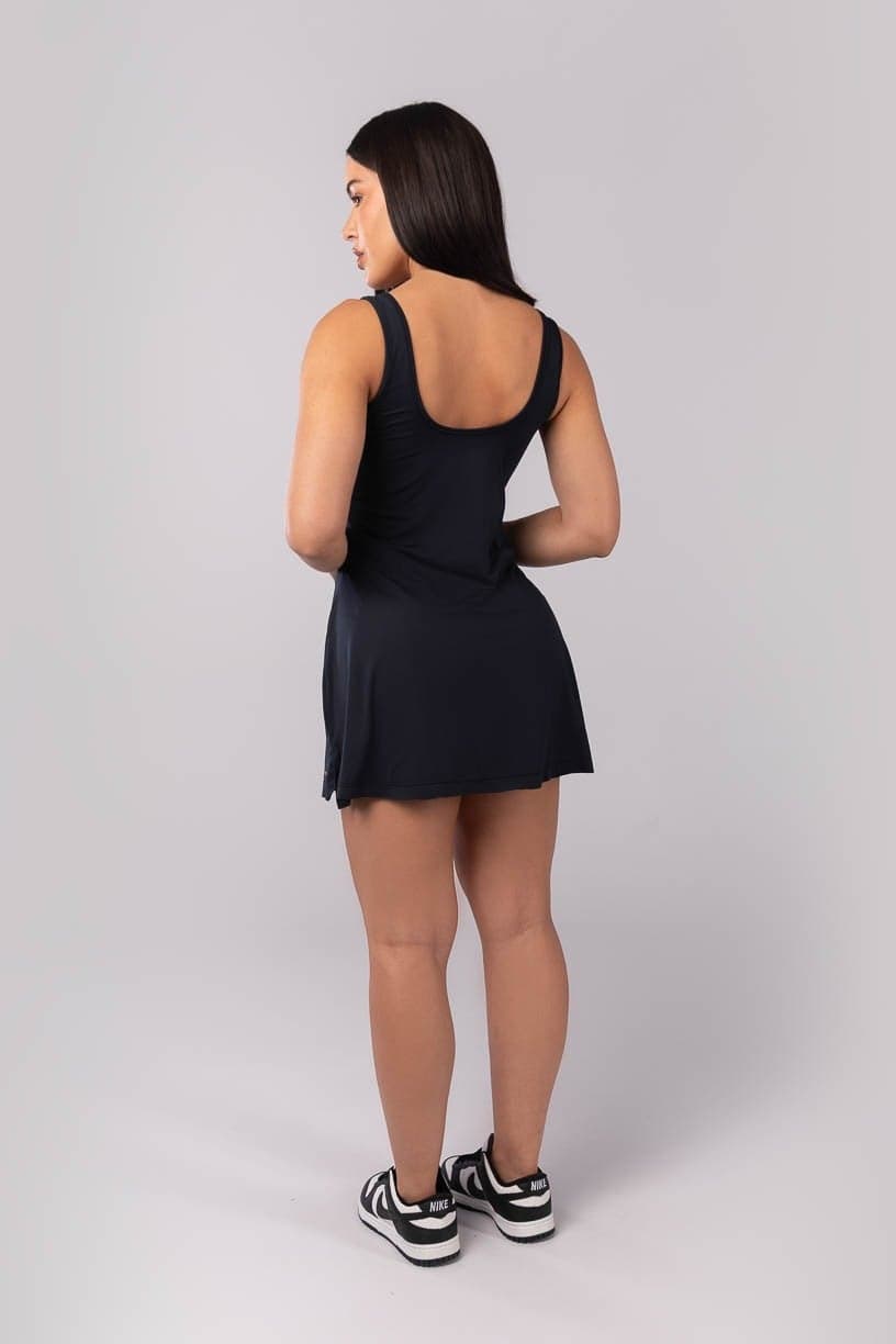 Vestido Beach Tennis com Fenda (Preto) | Ref: K4064-A