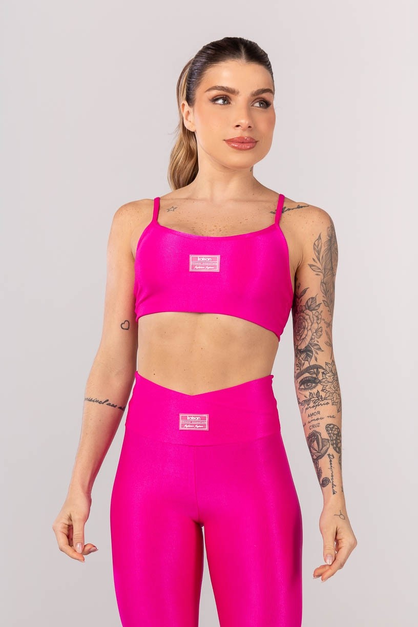 Top Canelado com Alças (Rosa Pink) | Ref: K4250-A