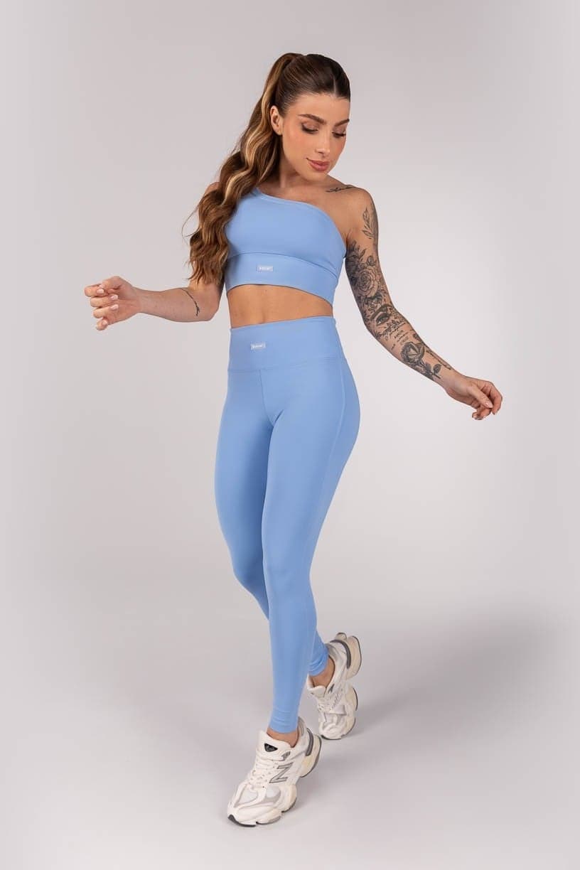Calça Legging com Emborrachado (Azul Claro) | Ref: K4236-A