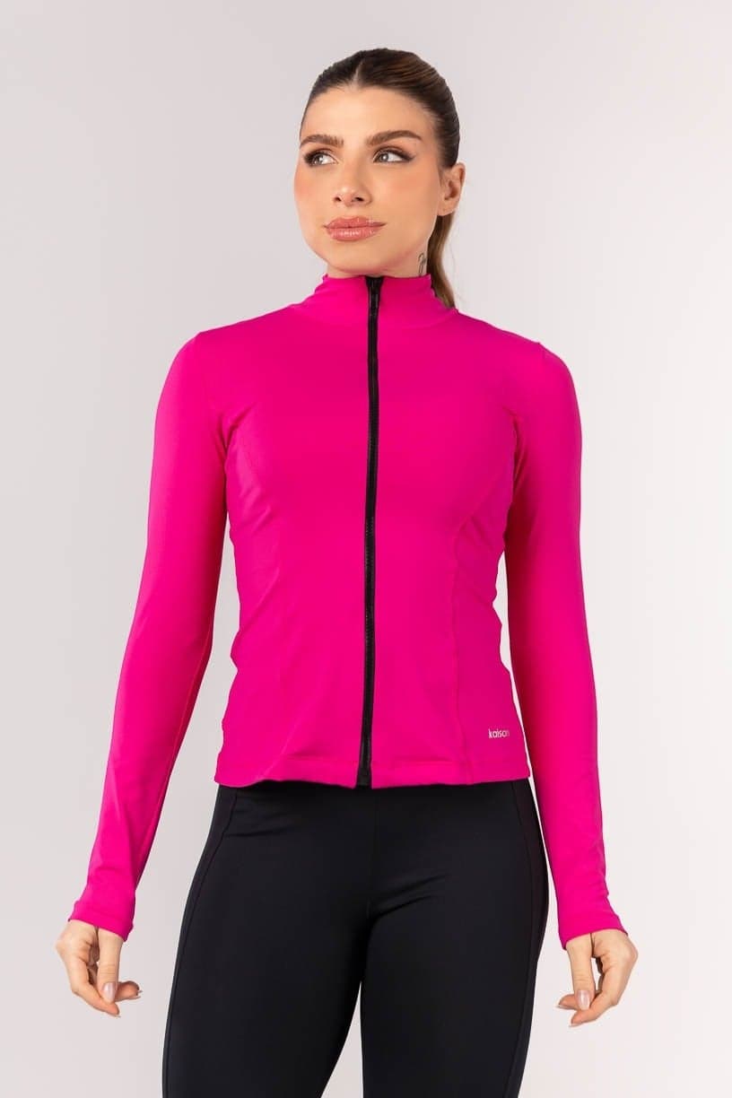 Casaco Slim com Gola Alta (Rosa Pink) | Ref: K4347-N