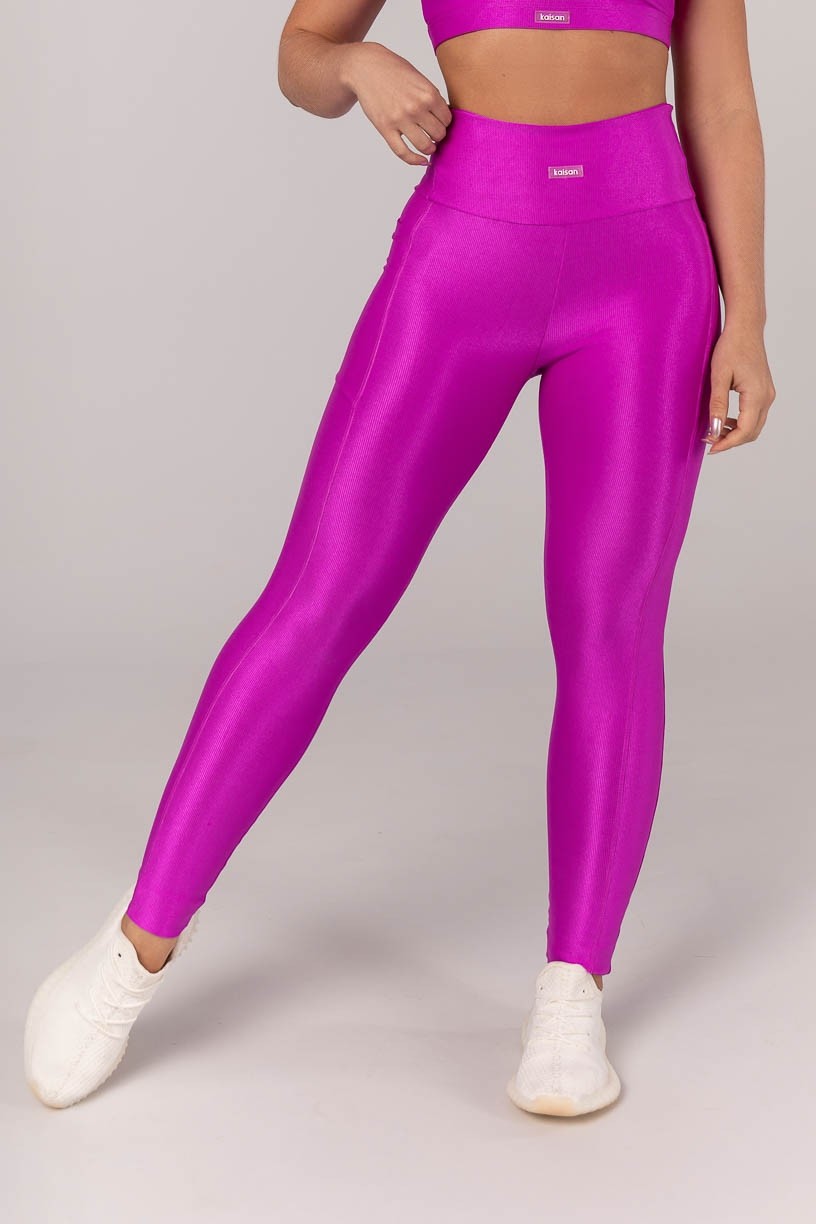 Calça Legging com Bolsos Laterais (Roxo) | Ref: K4306-B