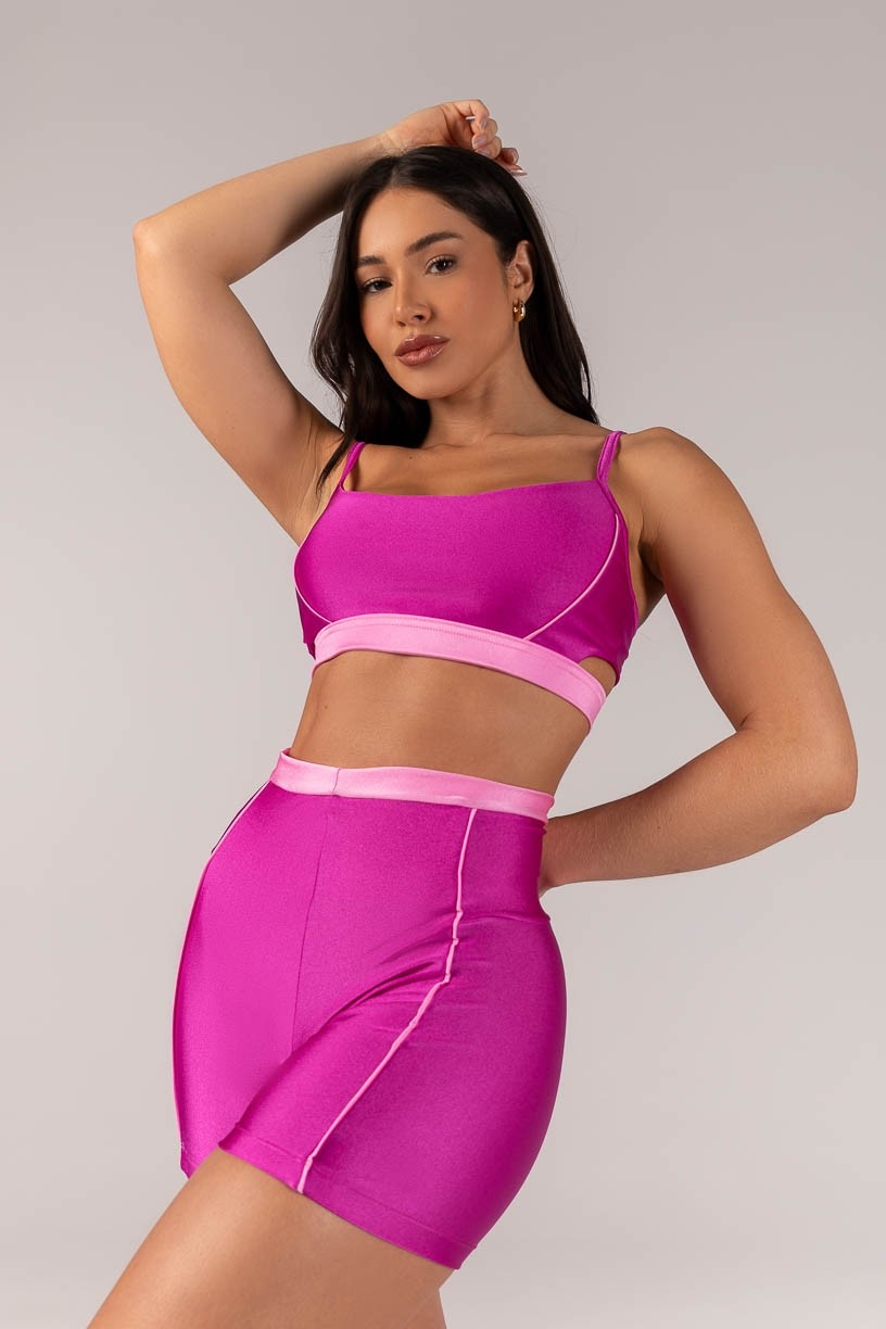 Short com Vivo e Vira (Rosa Escuro / Rosa Claro) | Ref: K4301-E