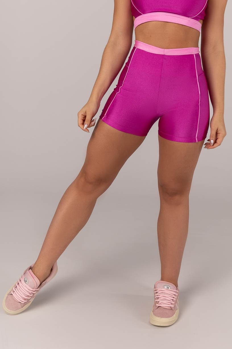 Short com Vivo e Vira (Rosa Escuro / Rosa Claro) | Ref: K4301-E