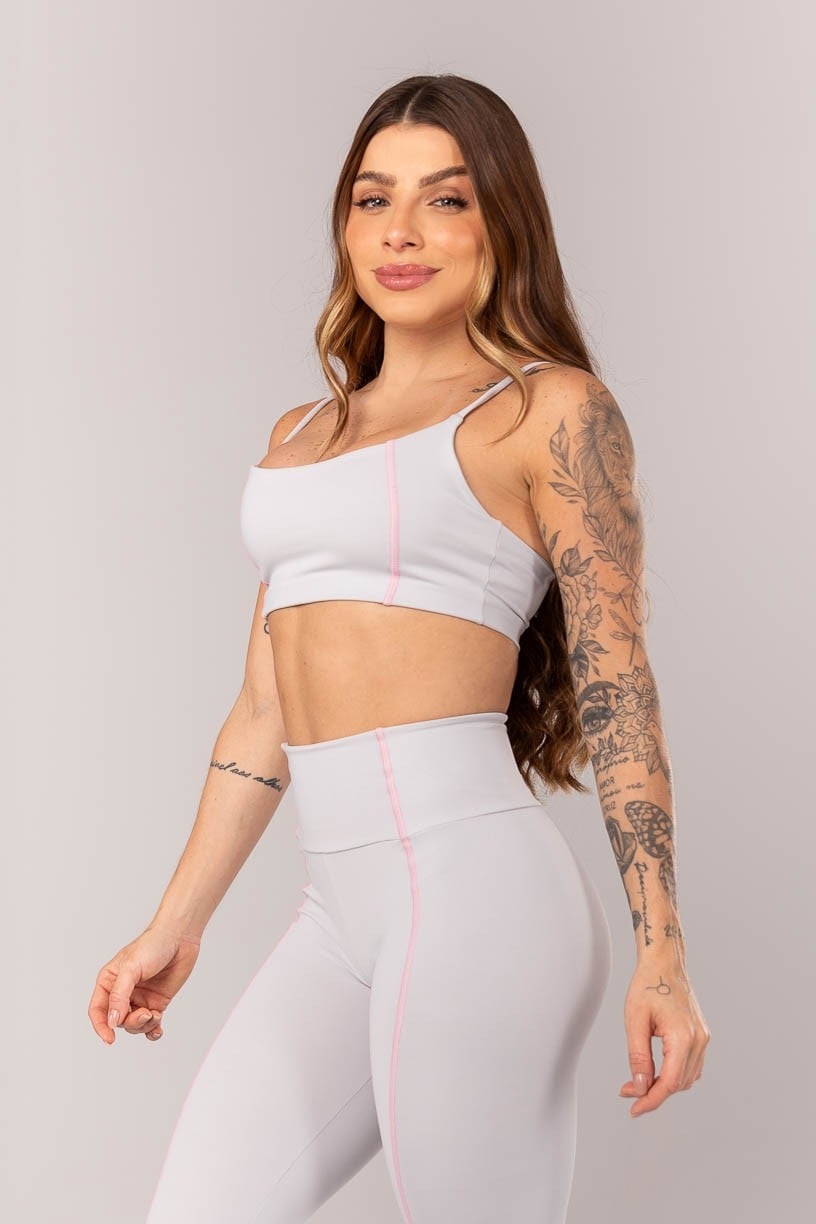 Top com Cobertura Contrastante (Cinza Claro) | Ref: K4014-D