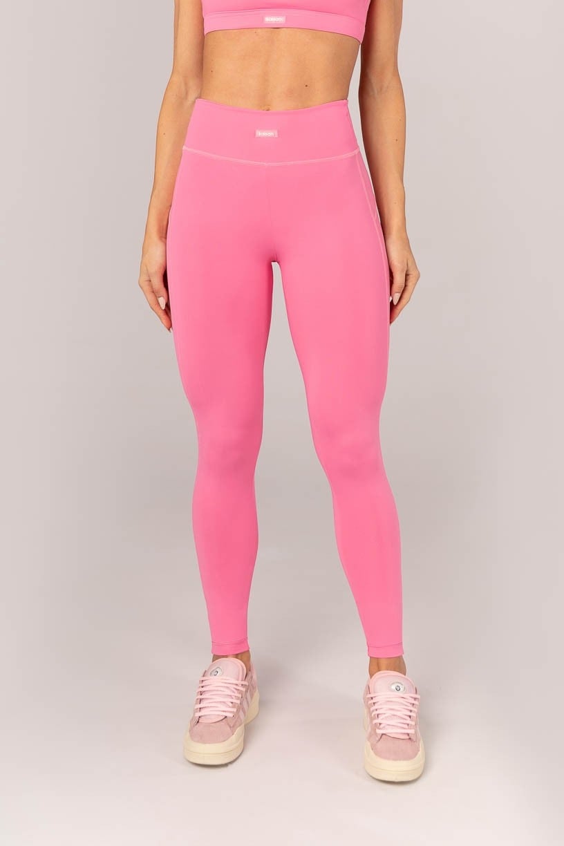 Calça Legging com Recortes e Cobertura (Rosa Chiclete) | Ref: K4352-A