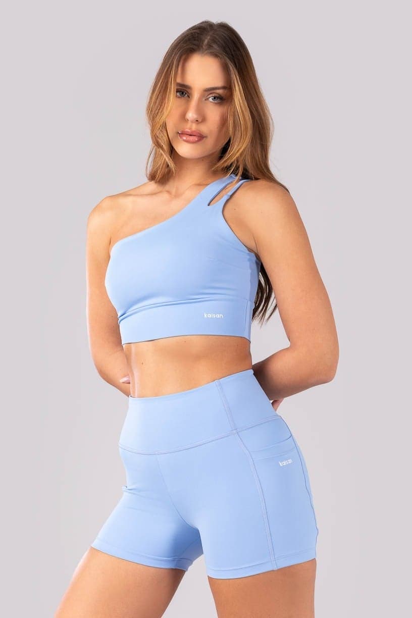 Short com Bolsos e Cobertura (Azul Claro) | Ref: K4382-B