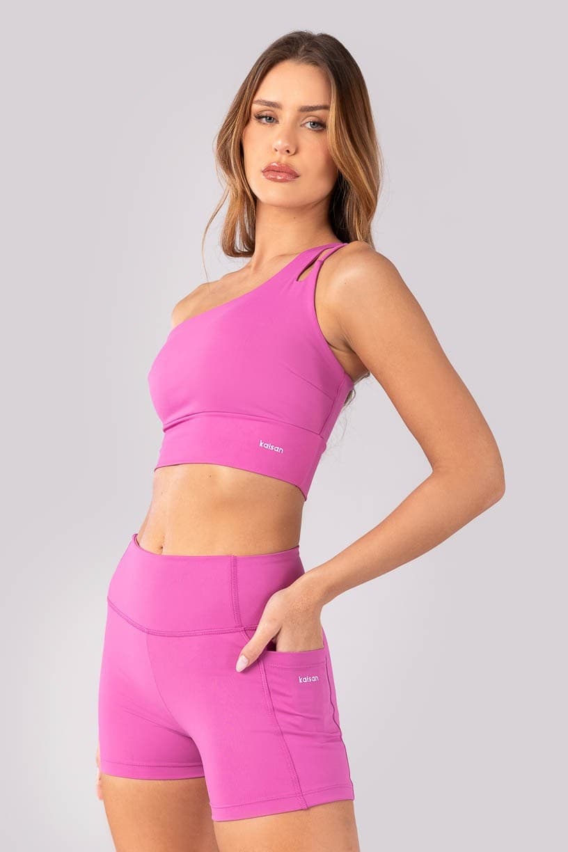 Short com Bolsos e Cobertura (Rosa Fúcsia) | Ref: K4382-C