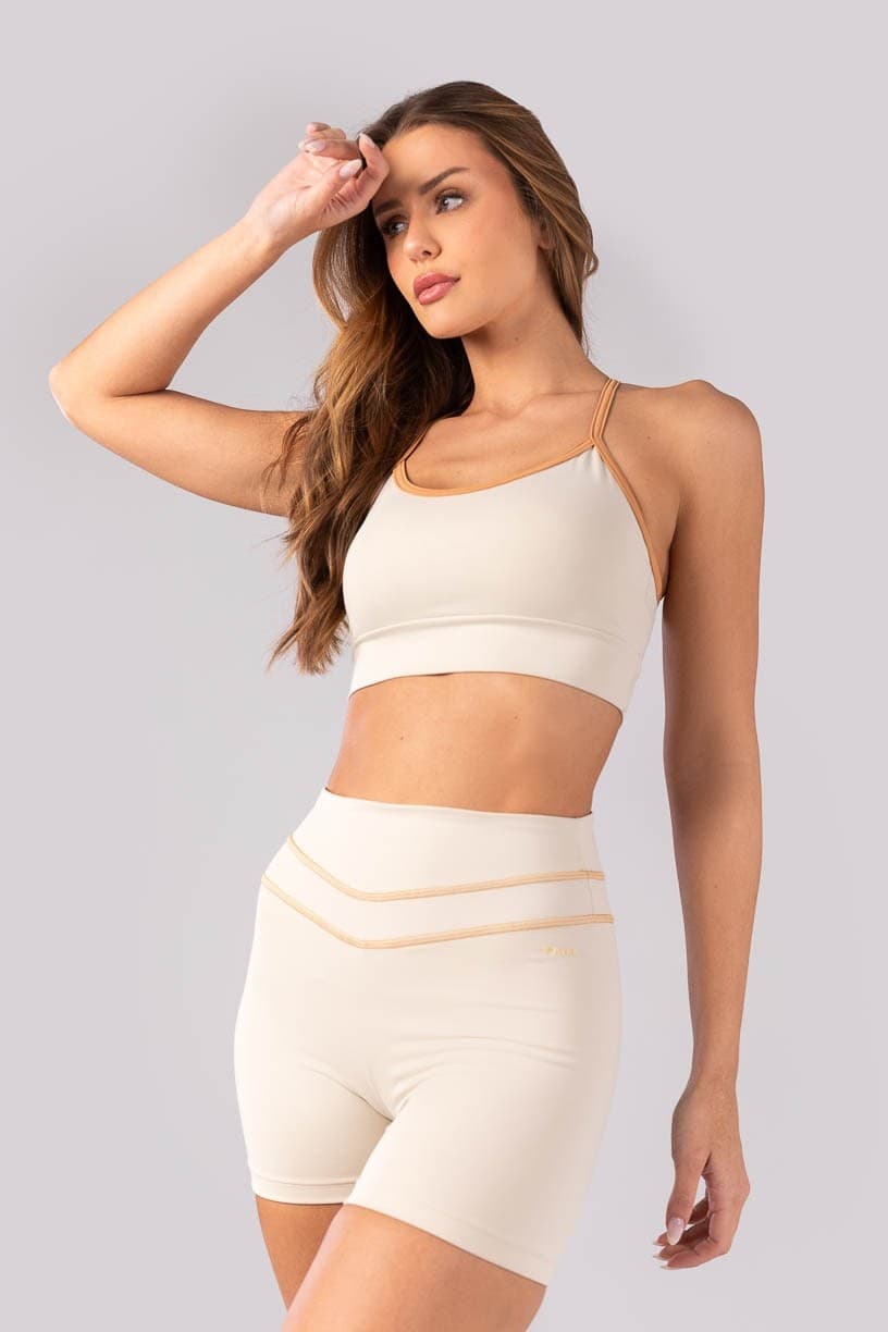 Short com Cobertura no Cós (Bege / Caramelo) | Ref: K4391-A