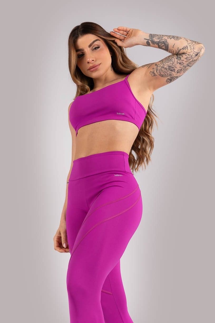 Calça Legging com Cobertura nos Recortes (Roxo) | Ref: K4416-C