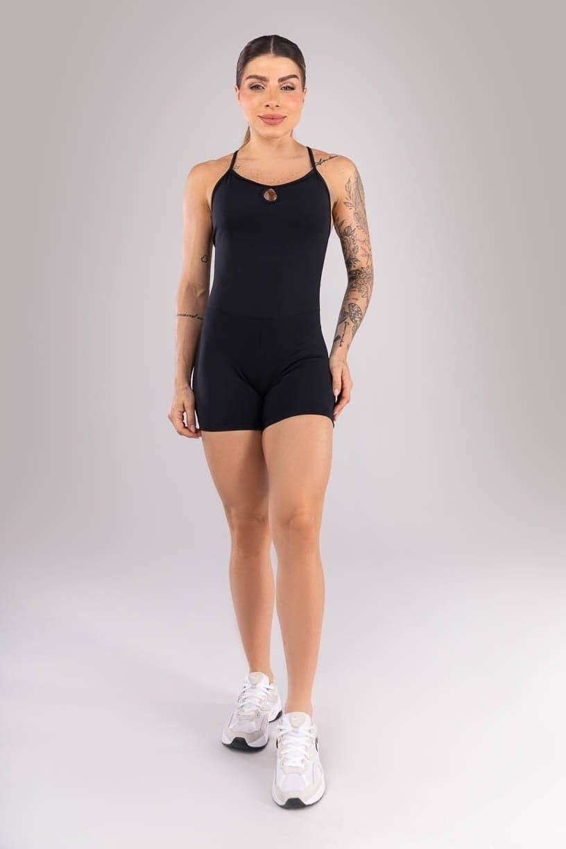 Macaquinho com Gota e Alça Regulável (Preto) | Ref: K4438-A