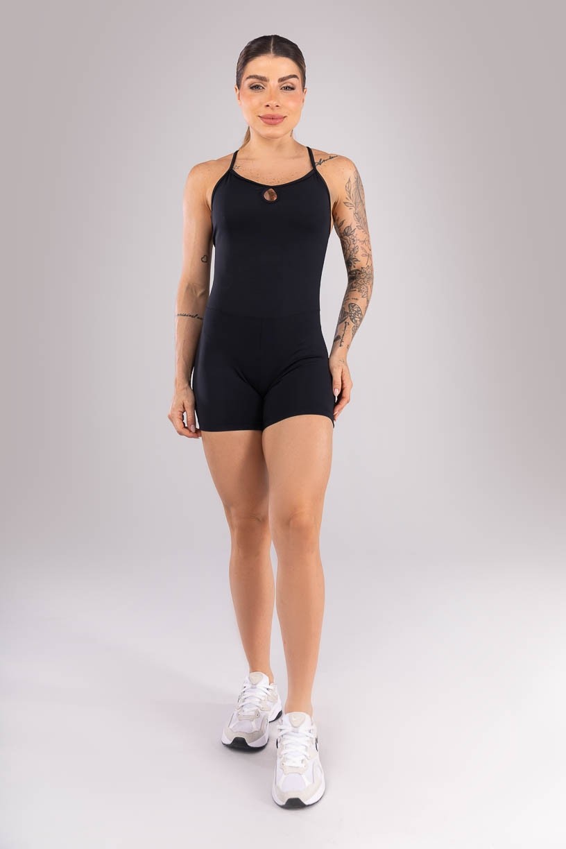 Macaquinho com Gota e Alça Regulável (Preto) | Ref: K4438-A