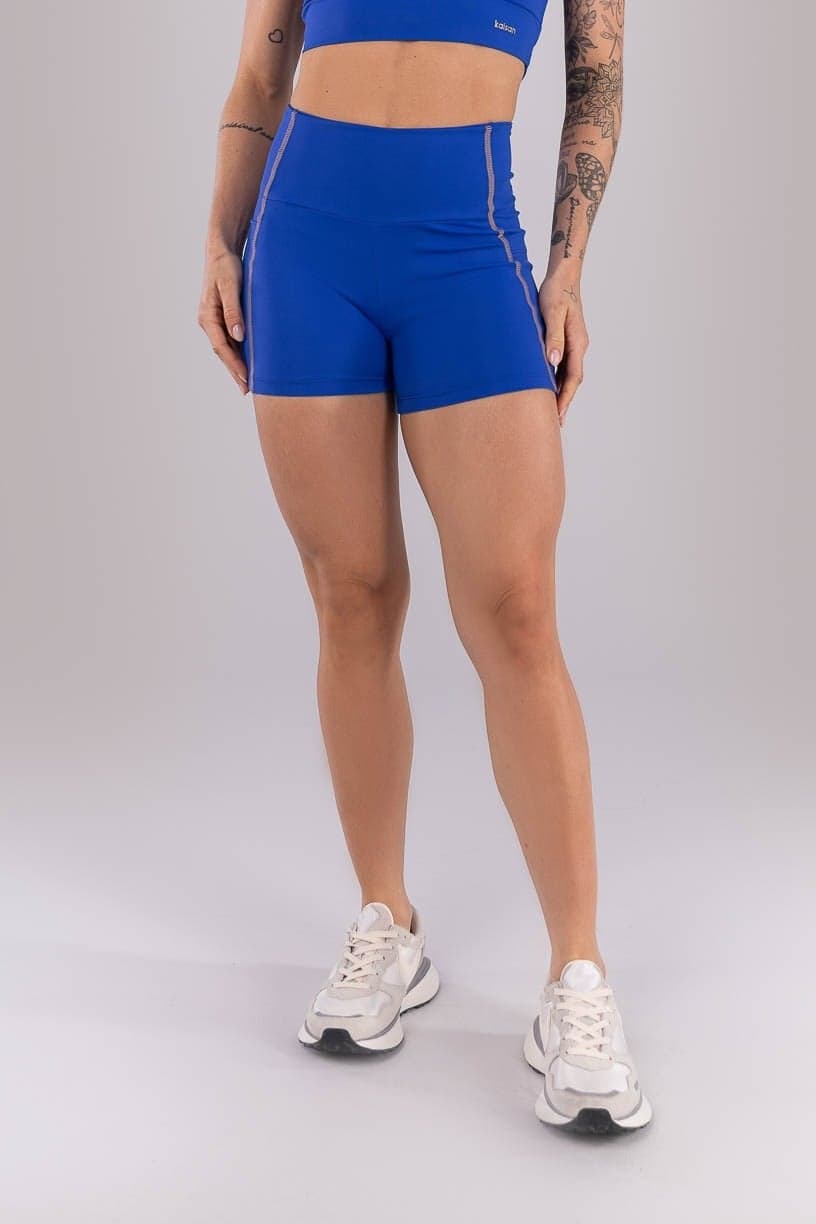Short com Bolsos e Cobertura Contrastante (Azul) | Ref: K4435-B