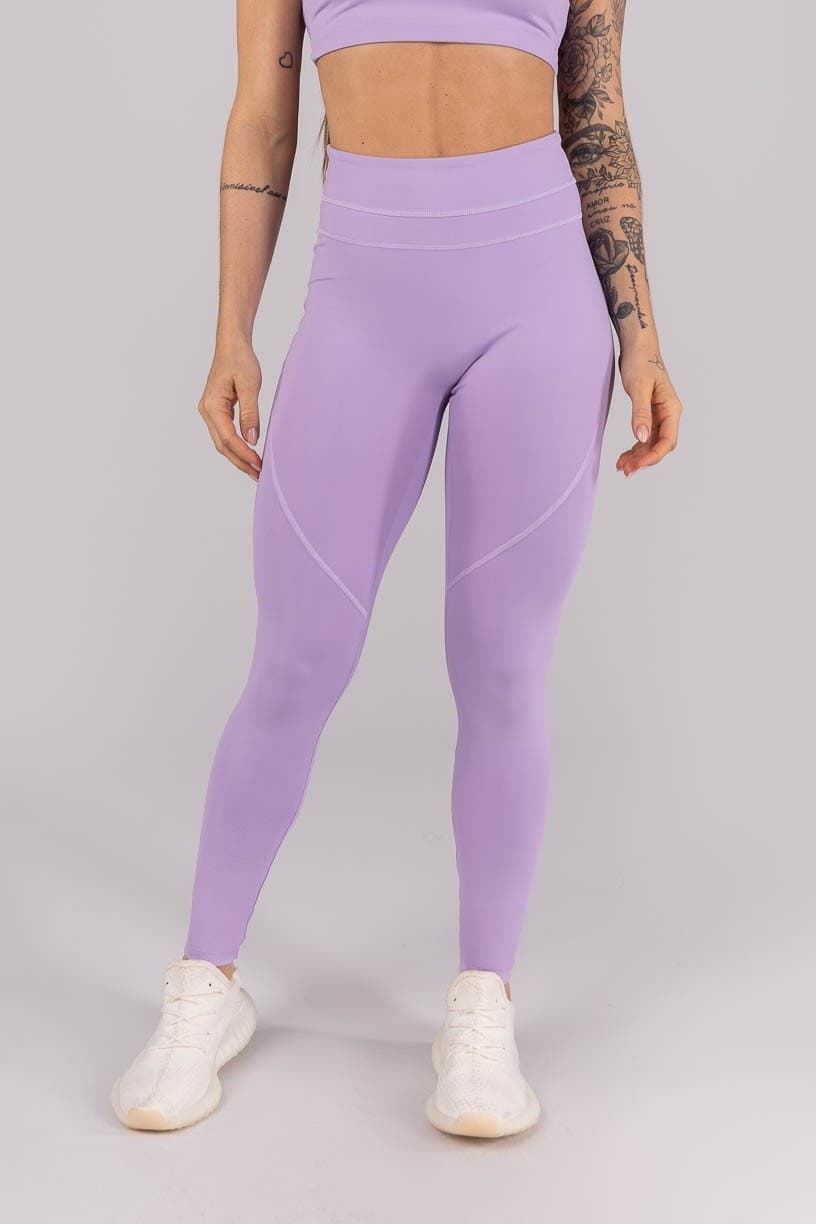 Calça Legging com Recortes e Cobertura (Lilás) | Ref: K4457-A