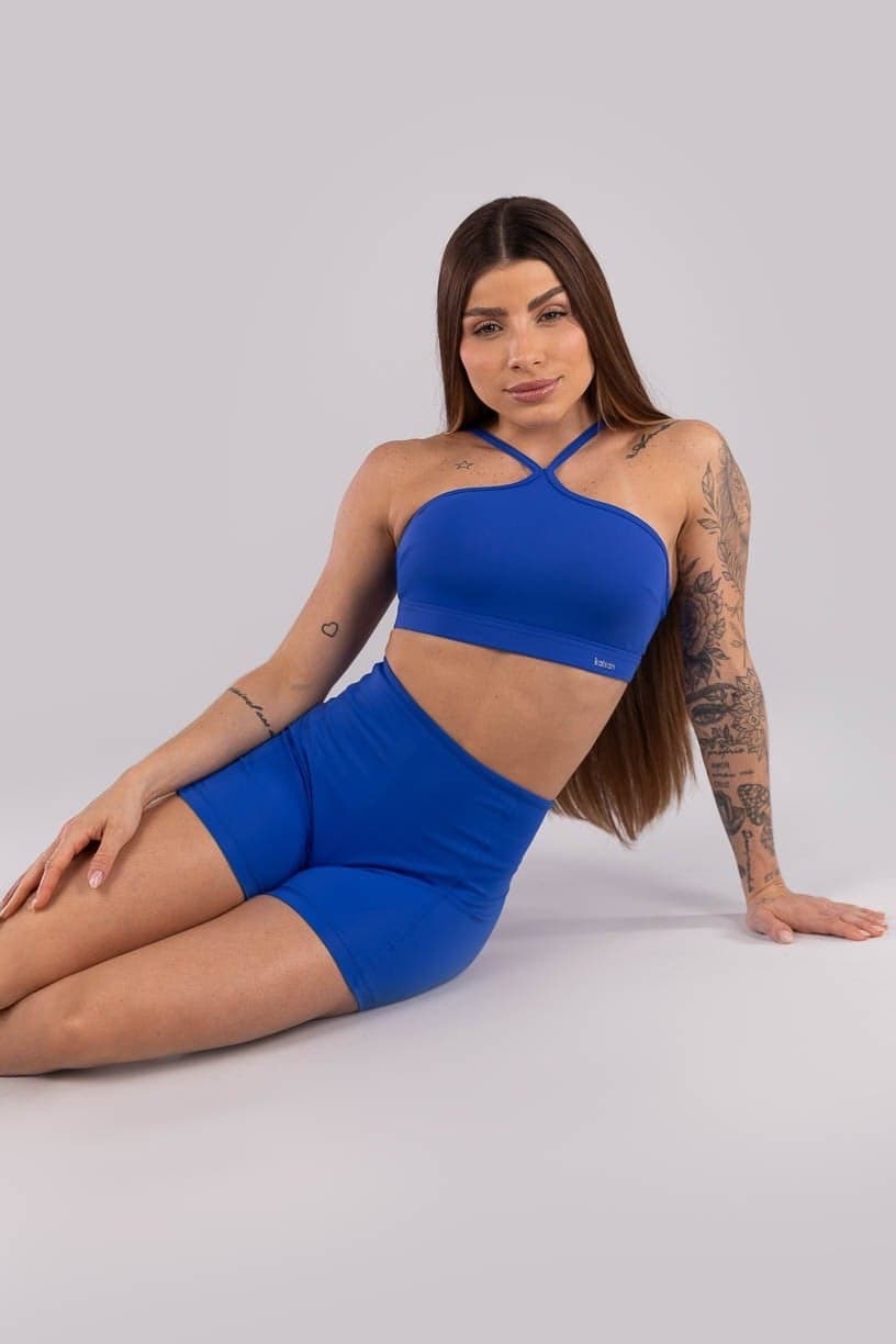 Short com Recortes e Viés A Cintura (Azul) | Ref: K4446-B