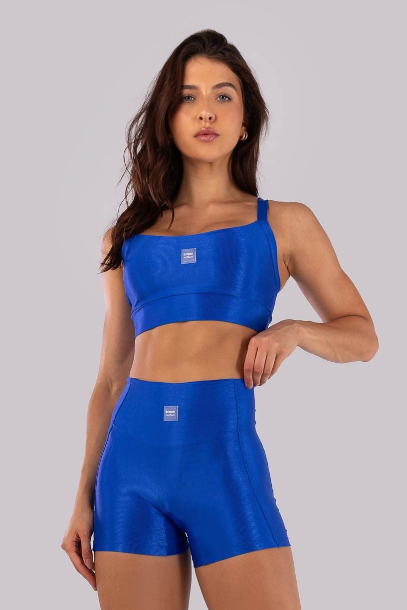 Top Canelado com Alças Largas (Azul Royal) | Ref: K4509-B