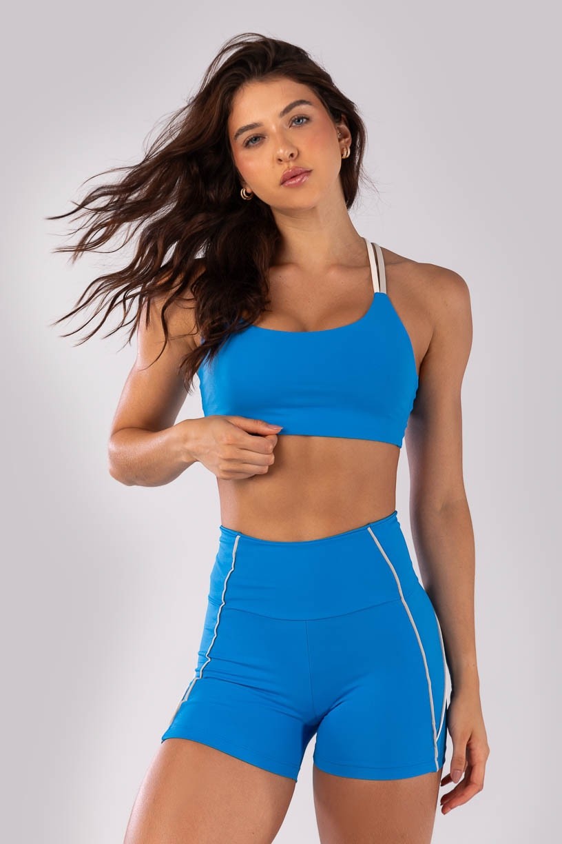 Top com Alças Duplas (Azul Oceano / Bege / Off-White) | Ref: K4511-B