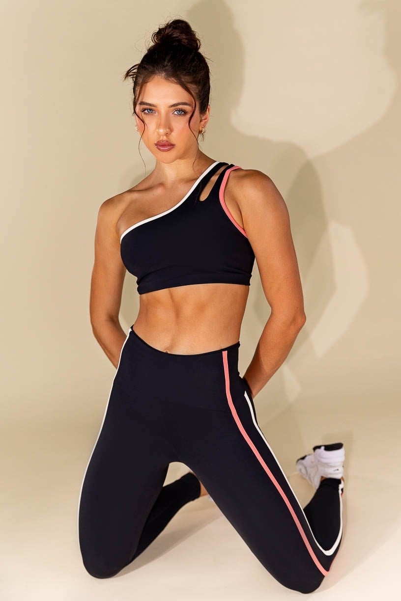 Calça Legging com Chapado Coloridos (Preto / Aquarela / Off-White) | Ref: K4527-A