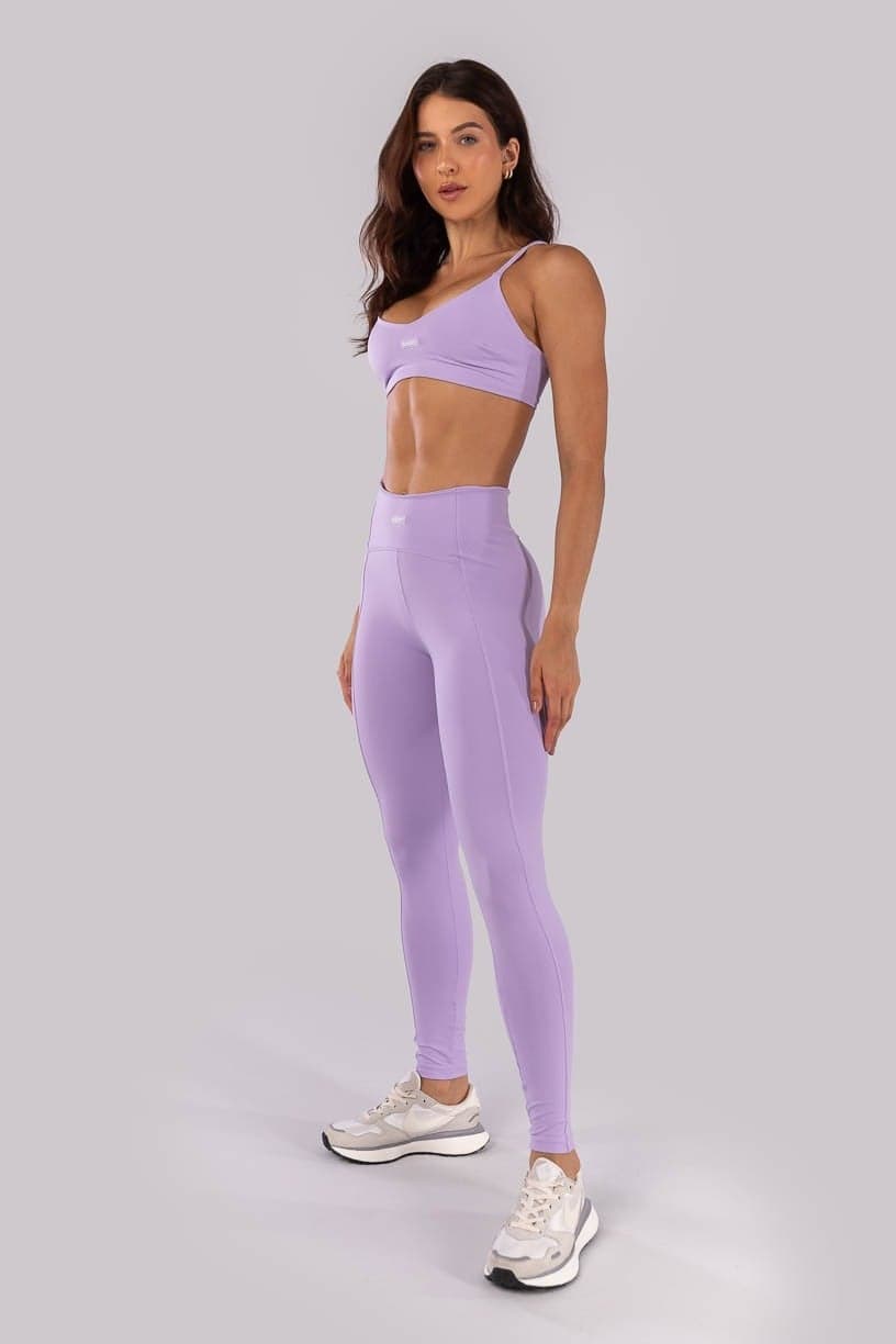 Calça Legging com Faixa Lateral (Lilás) | Ref: K4536-A