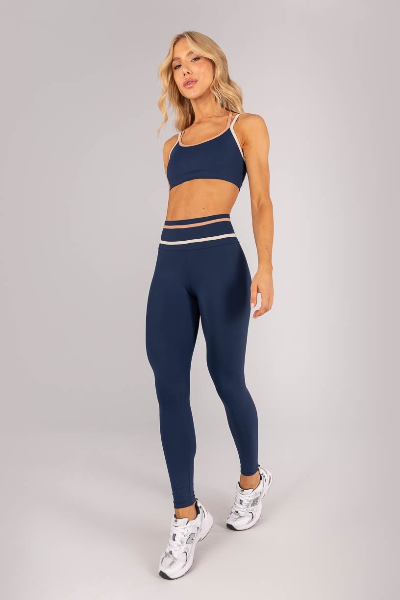 Calça Legging sem Gancho e com Chapado no Cós (Azul Marinho / Nude / Bege) | Ref: K4604-A