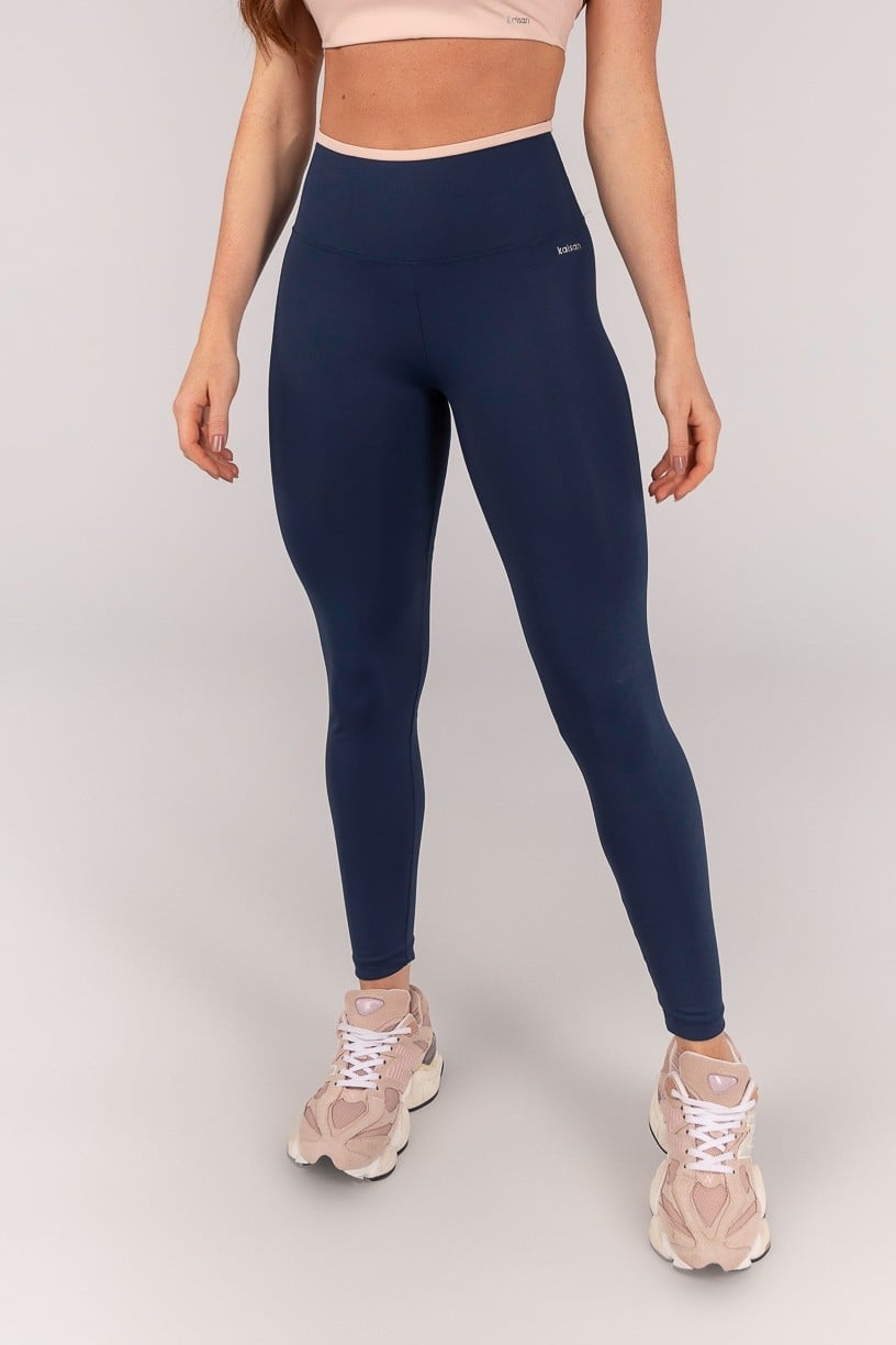 Calça Legging com Passante e Vira (Azul Marinho) | Ref: K4656-B