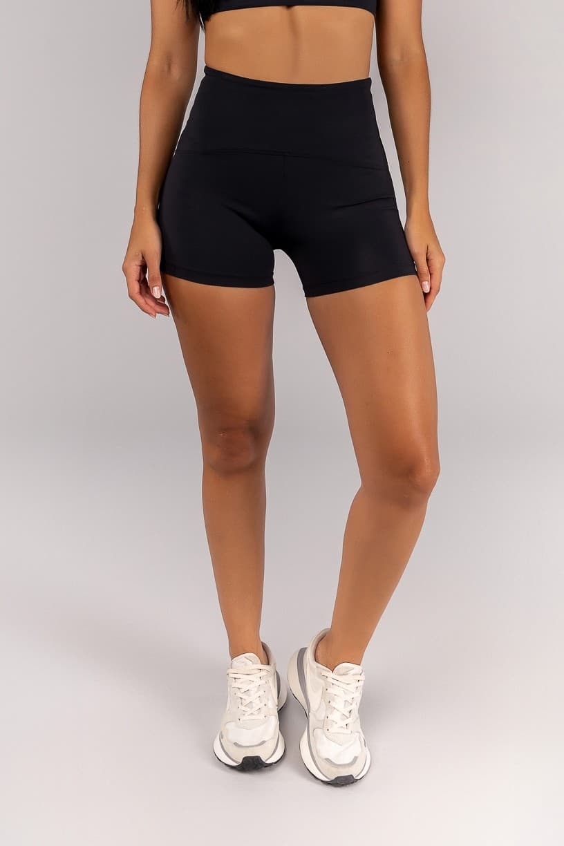 Short com Zíper Invisível no Bolso do Cós (Preto) | Ref: K4690-B