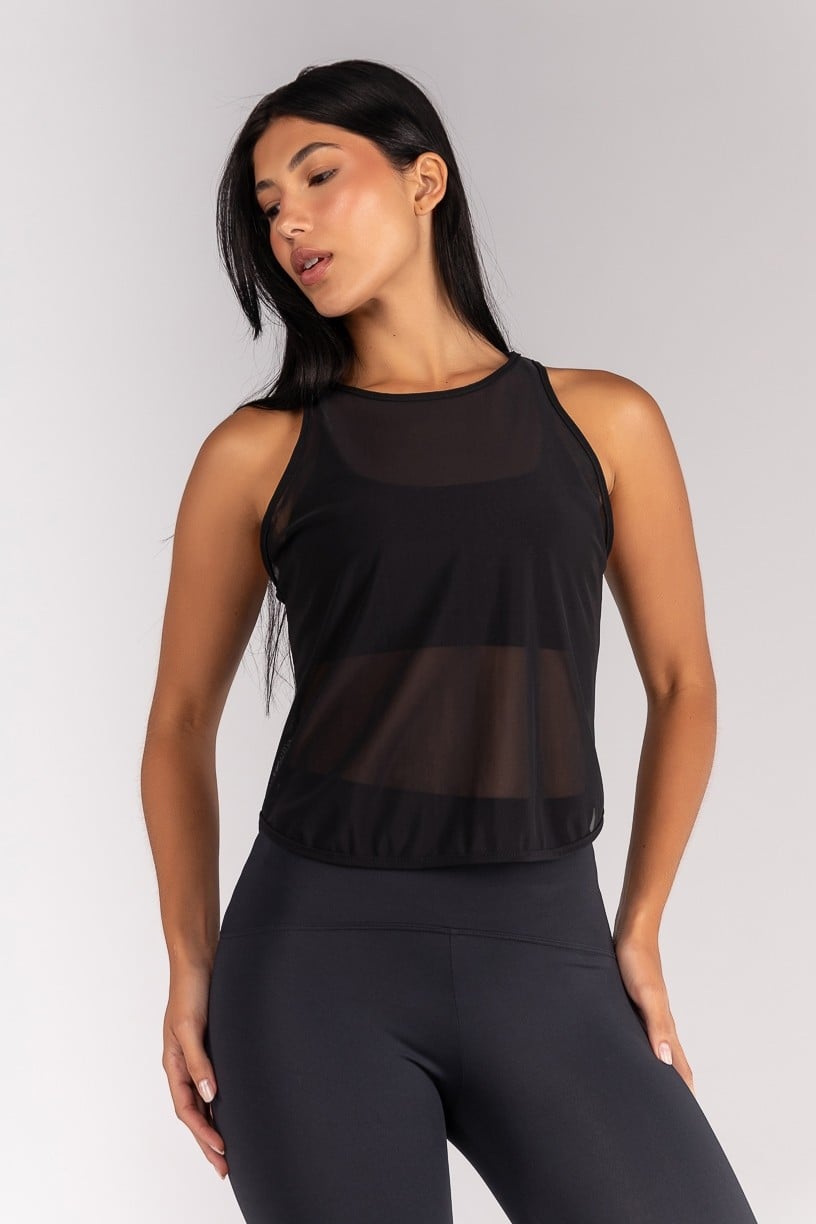 Regata Curta com Barra Arredondada (Preto) | Ref: K4703-A