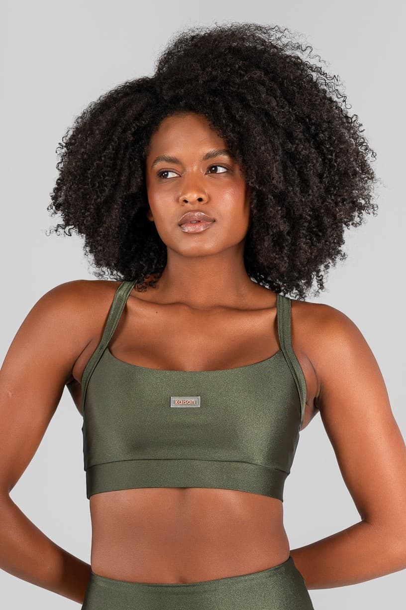 Top com Alças Cruzadas (Verde Militar) | Ref: K4374-C