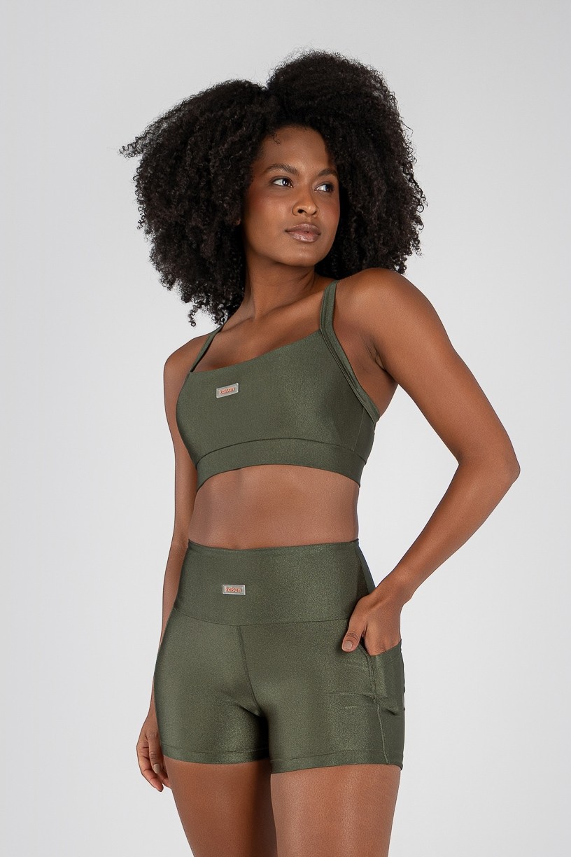 Top com Alças Cruzadas (Verde Militar) | Ref: K4374-C