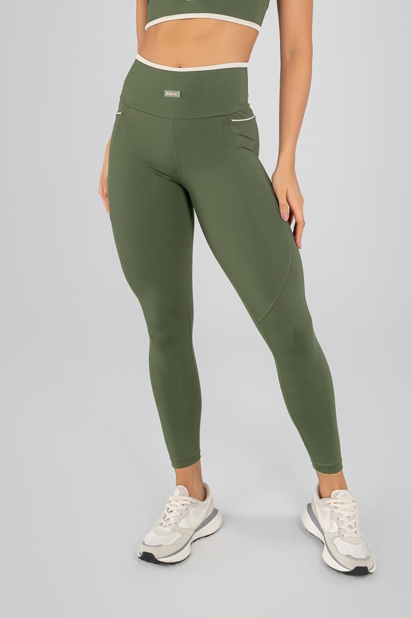 Calça Legging com Bolsos e Vivos (Cacto) | Ref: K4705-A