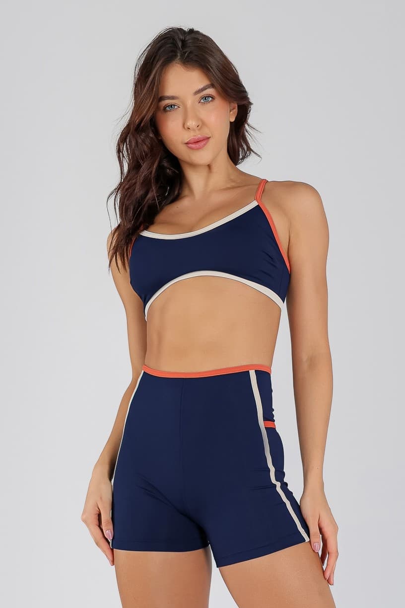 Top Alças com Viés Colorido (Azul Marinho / Cobre / Off-White) | Ref: K4712-A