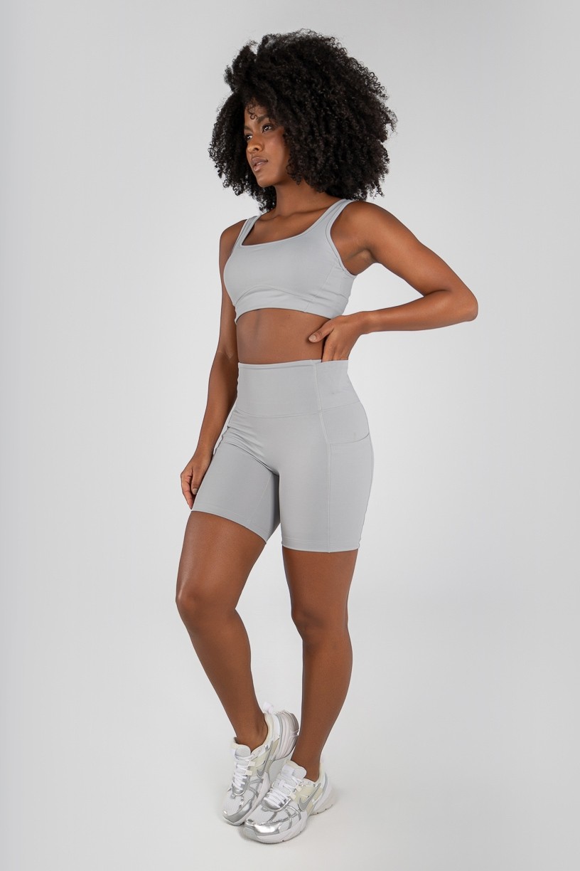 Short Run com Bolsos (Cinza) | Ref: K4729-A