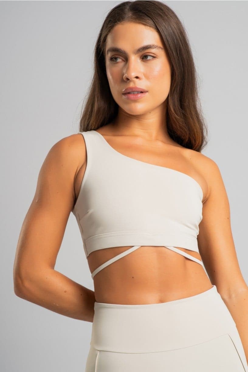 Top Assimétrico com Tira na Base (Off-White) | Ref: K4824-B