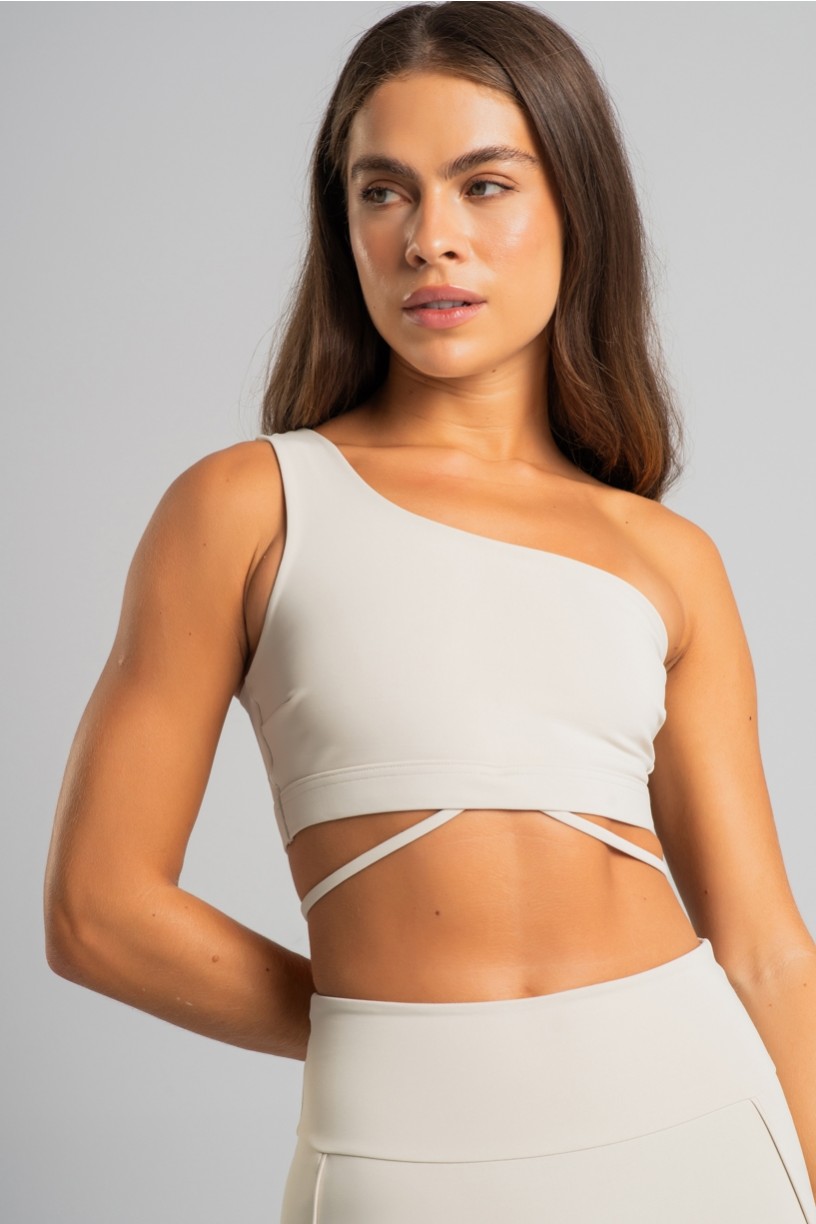 Top Assimétrico com Tira na Base (Off-White) | Ref: K4824-B