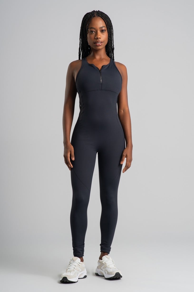 Macacão com Zíper e Frente Inteira (Preto) | Ref: K4839-A