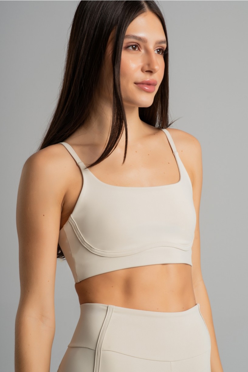 Top com Alças e Detalhe em Chapado (Off-White) | Ref: K4860-A