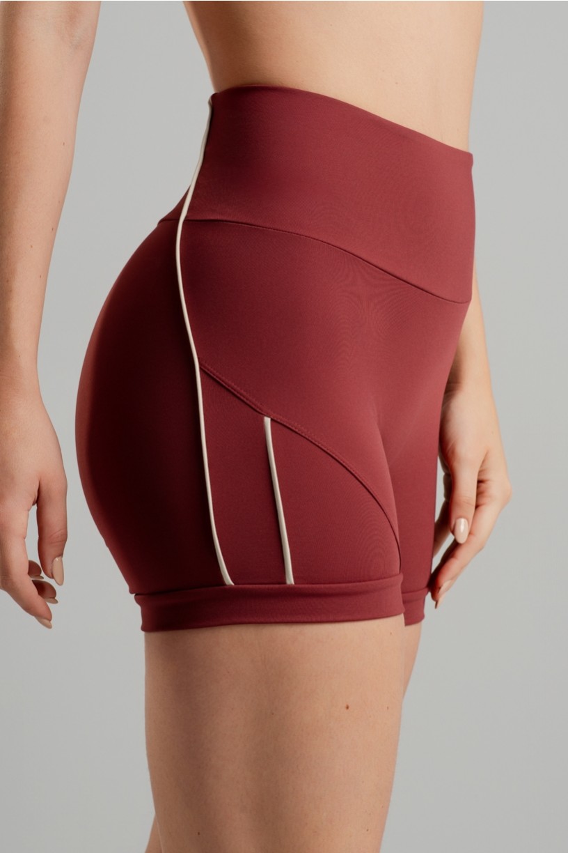 Short sem Gancho com Vivo Contrastante (Rum / Off-White) | Ref: K4876-A