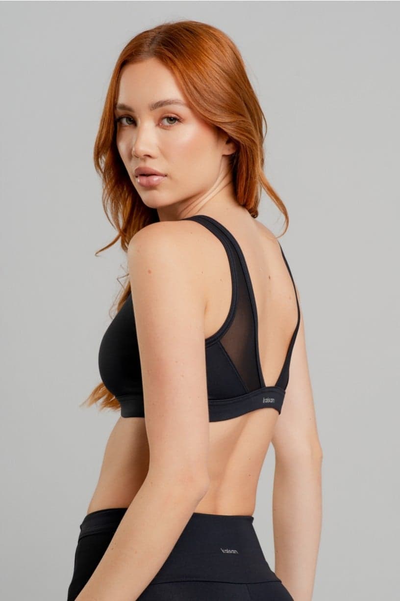 Top com Recorte em Tule nas Costas (Preto) | Ref: K4886-A