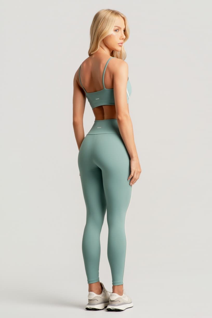 Calça Legging sem Gancho com Chapado nas Laterais (Citrus / Off-White) | Ref: K4485-E