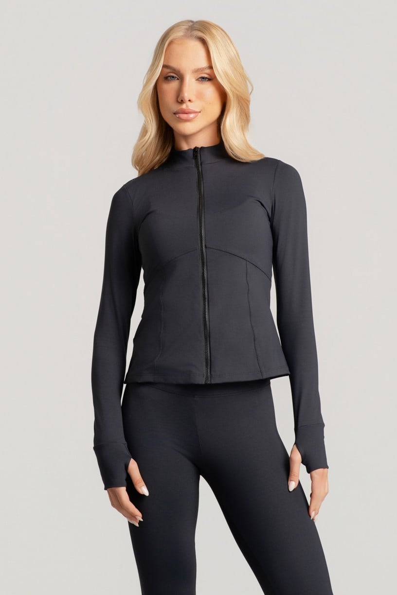 Casaco Slim com Recortes e Abertura para Dedo (Preto) | Ref: K4895-C