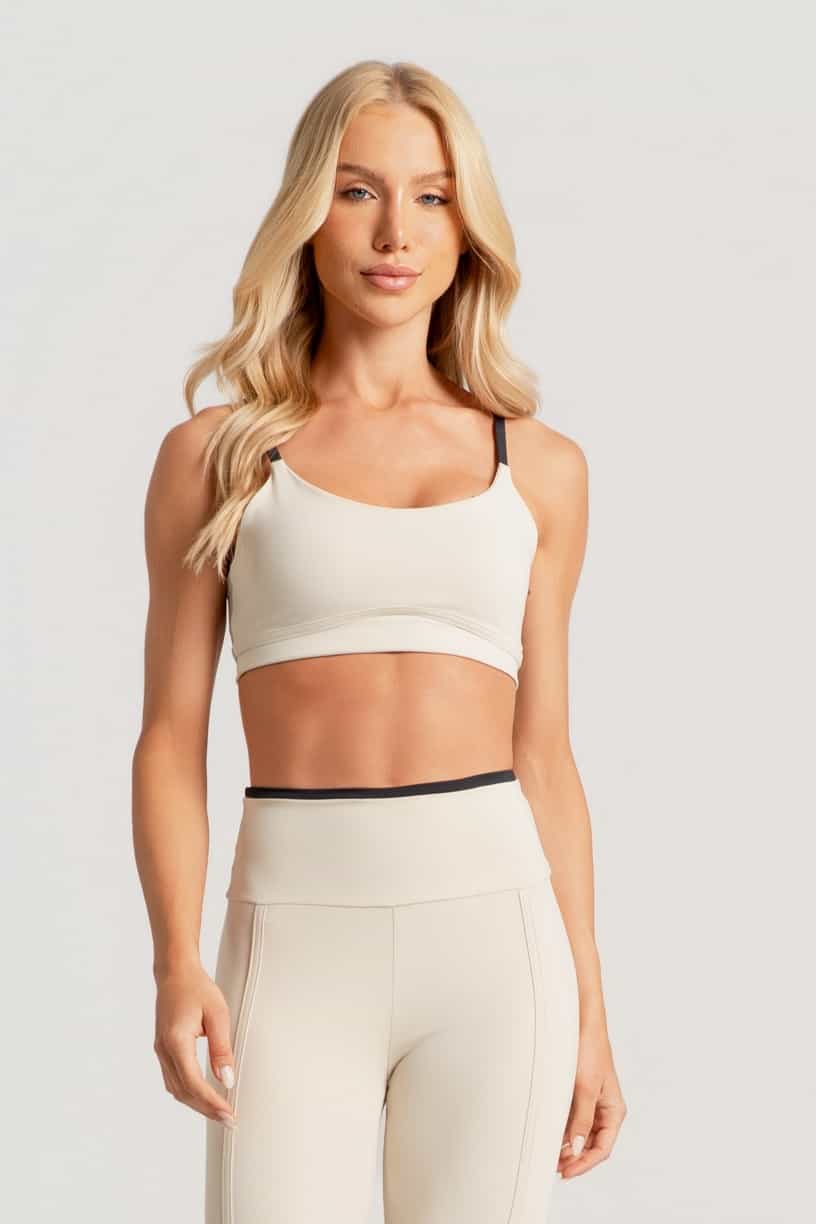 Top com Alças Contrastantes (Off-White / Preto) | Ref: K4907-B