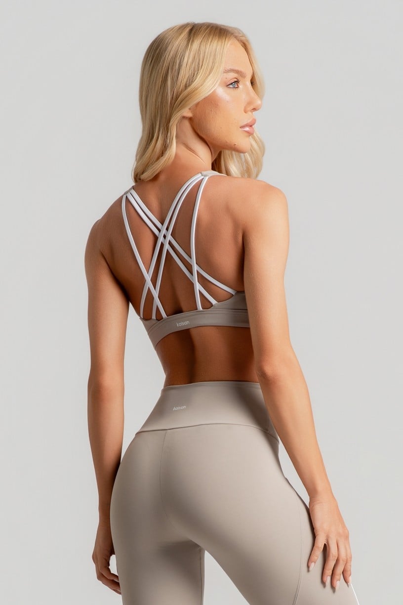 Top com Alças Triplas Cruzadas nas Costas (Duna / Branco) | Ref: K4913-A