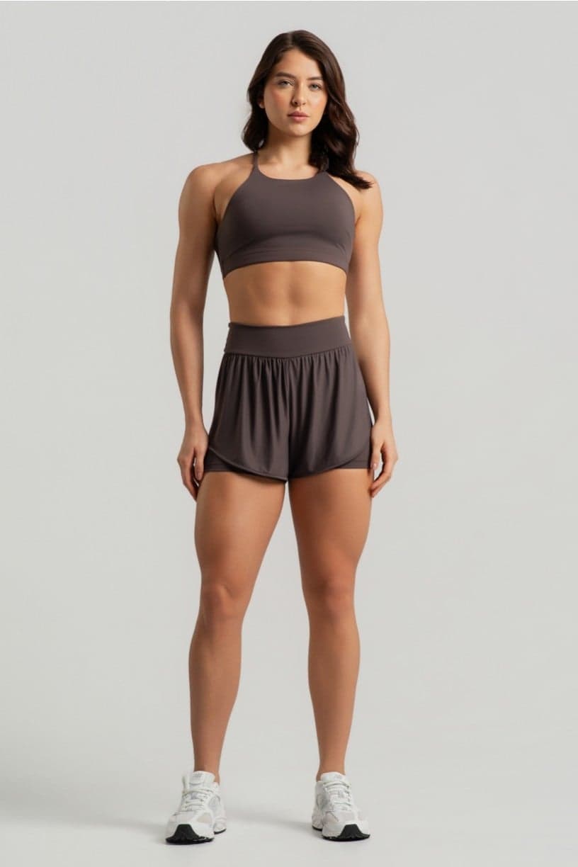 Top com Decote Alto Tiras nas Costas (Trufa) | Ref: K4766-C