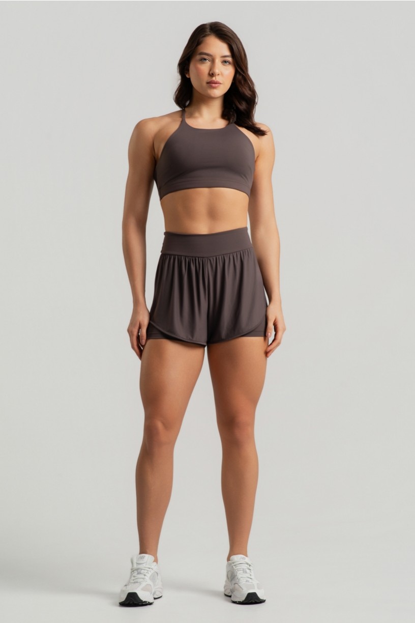 Top com Decote Alto Tiras nas Costas (Trufa) | Ref: K4766-C