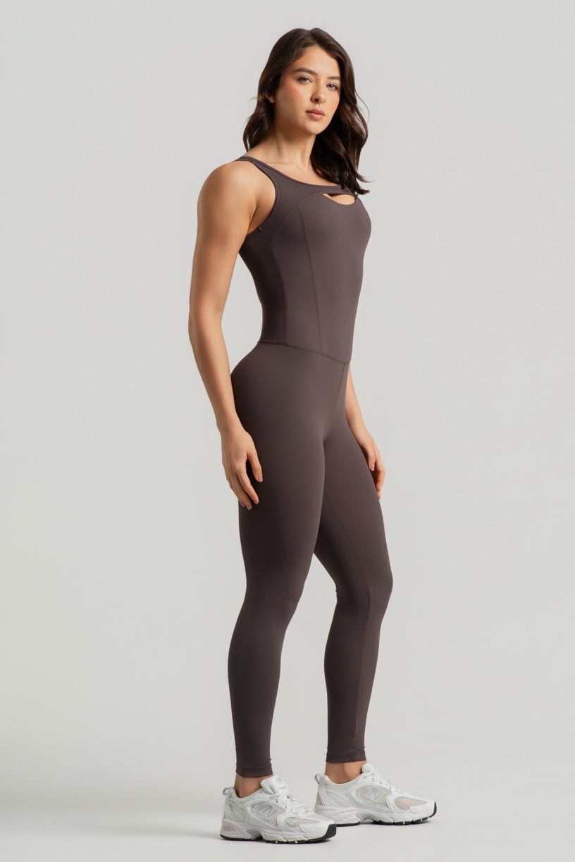 Macacão com Abertura no Decote (Trufa) | Ref: K4948-A