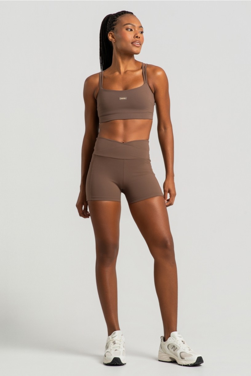 Short com Cós Transpassado e Bolsos (Capuccino) | Ref: K4361-F