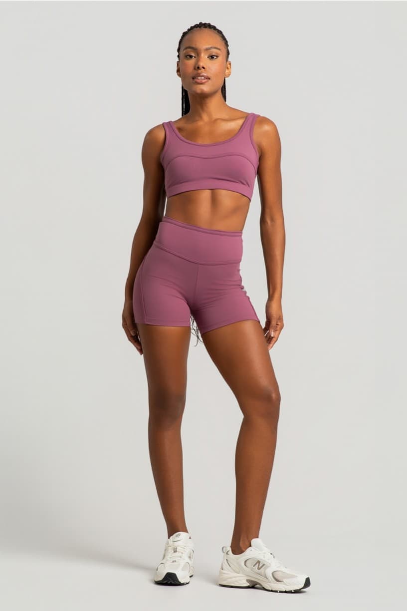 Short com Detalhes em Chapado (Malva) | Ref: K4961-B