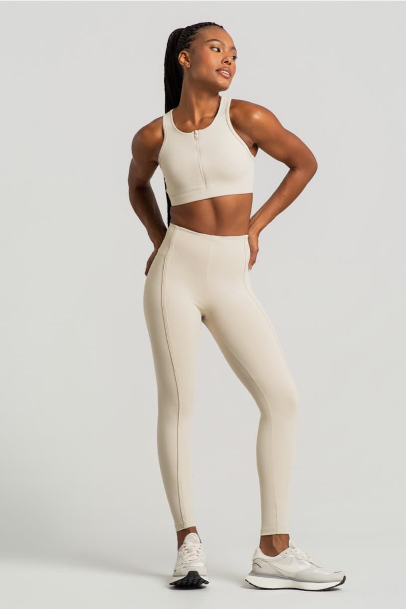 Calça Legging com Chapados (Off-White) | Ref: K4966-B